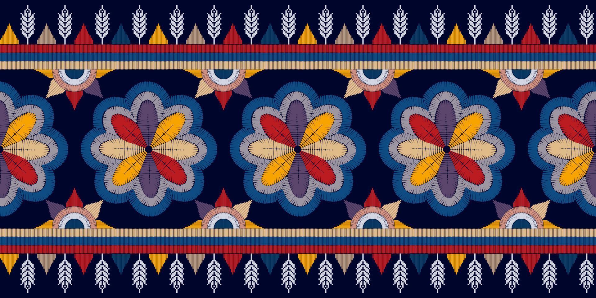 Abstract geometric motif ethnic seamless pattern design. Aztec fabric carpet mandala ornaments textile decorations wallpaper. Tribal boho native ethnic turkey traditional embroidery vector background