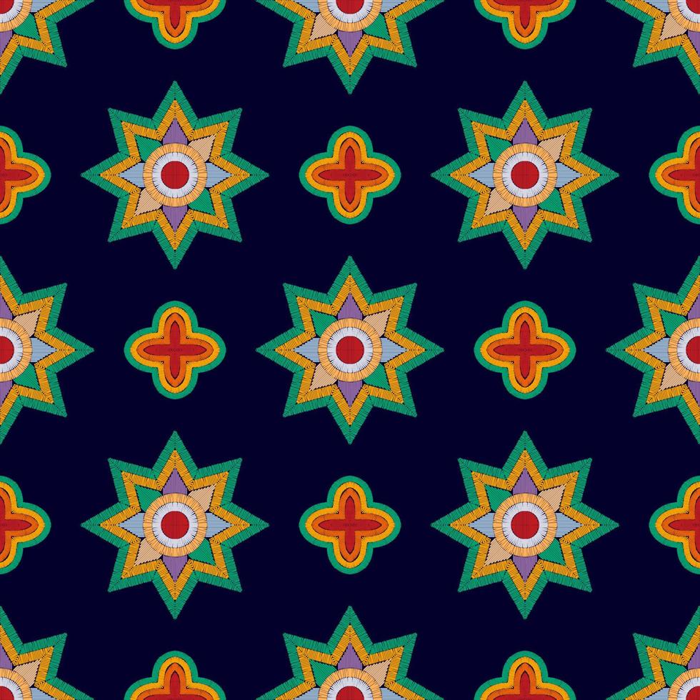 Abstract geometric motif ethnic seamless pattern design. Aztec fabric carpet mandala ornaments textile decorations wallpaper. Tribal boho native ethnic turkey traditional embroidery vector background