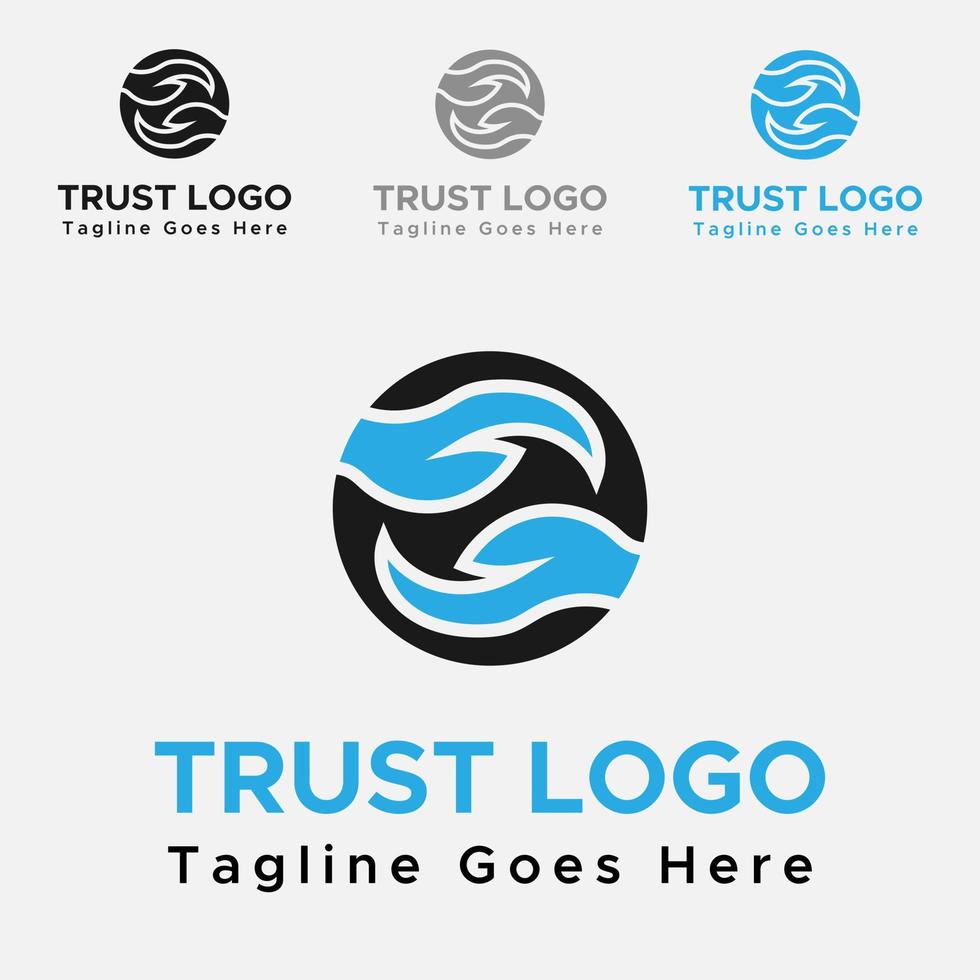 Blue And Black color trust Logo. Simple Trust logo. vector