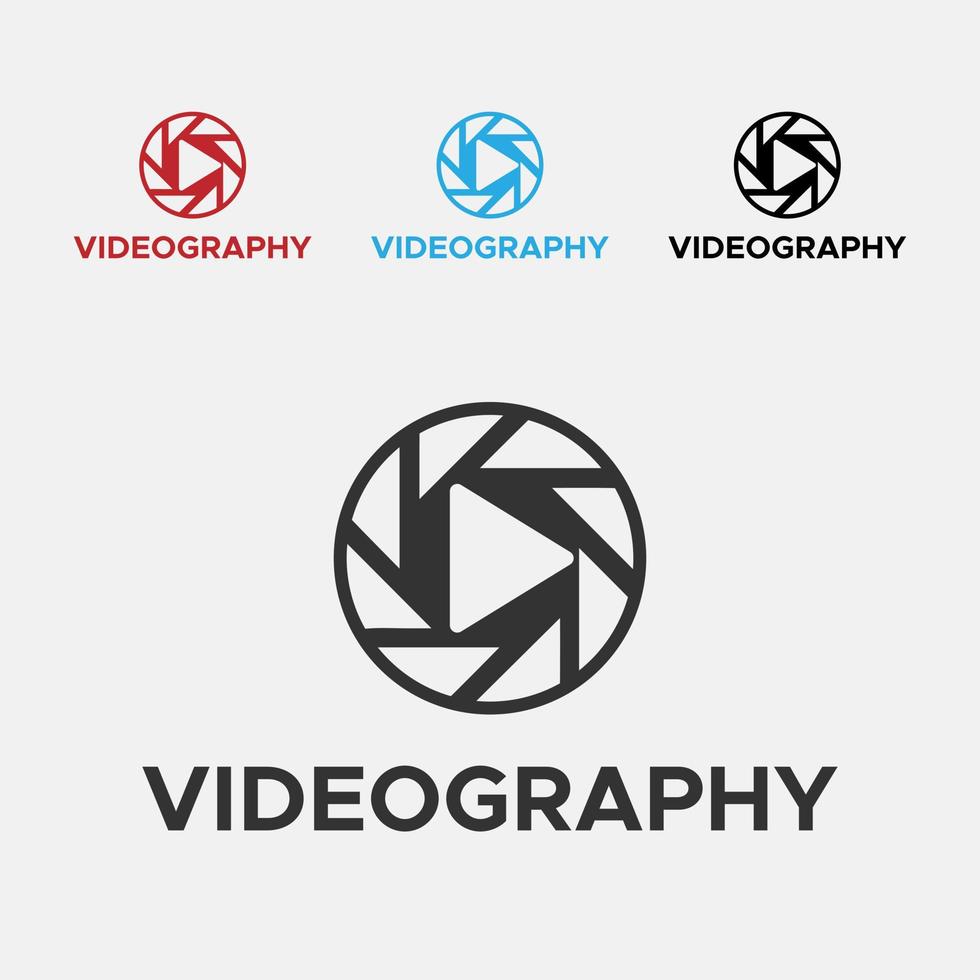 Blue And Black Color Videography Logo. Media Play Logo. vector