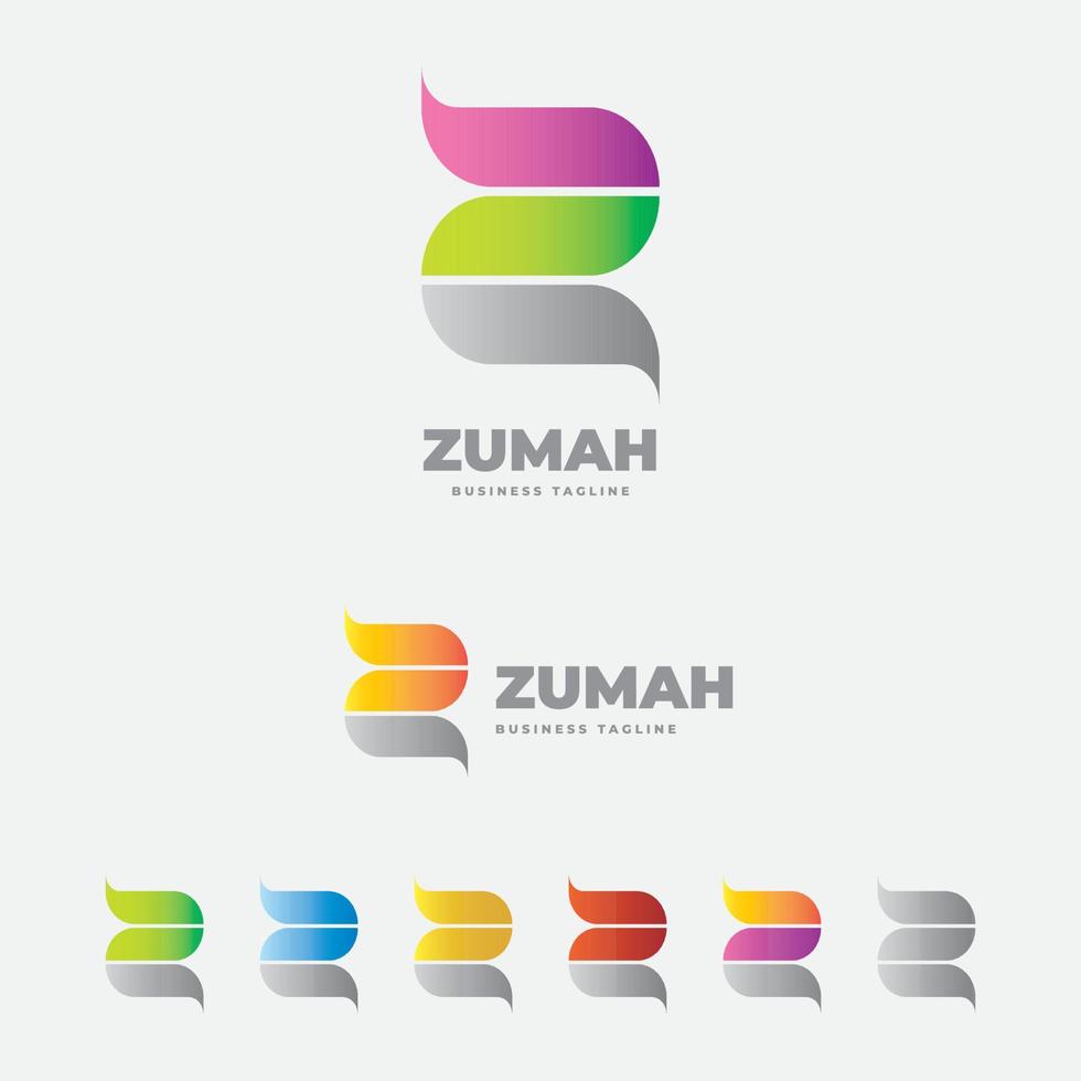Colorful Z Letter Branding Logo vector