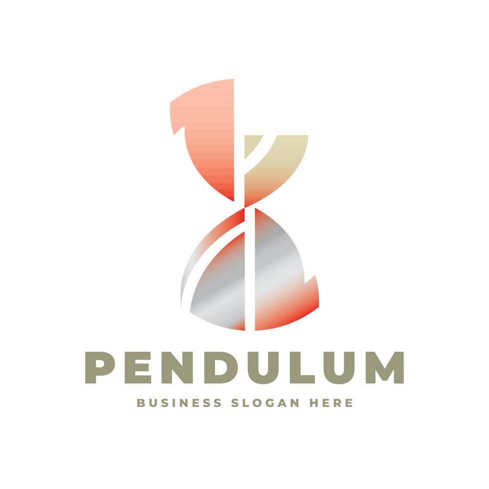 Sand Clock Hour Glass Pendulum Logo vector