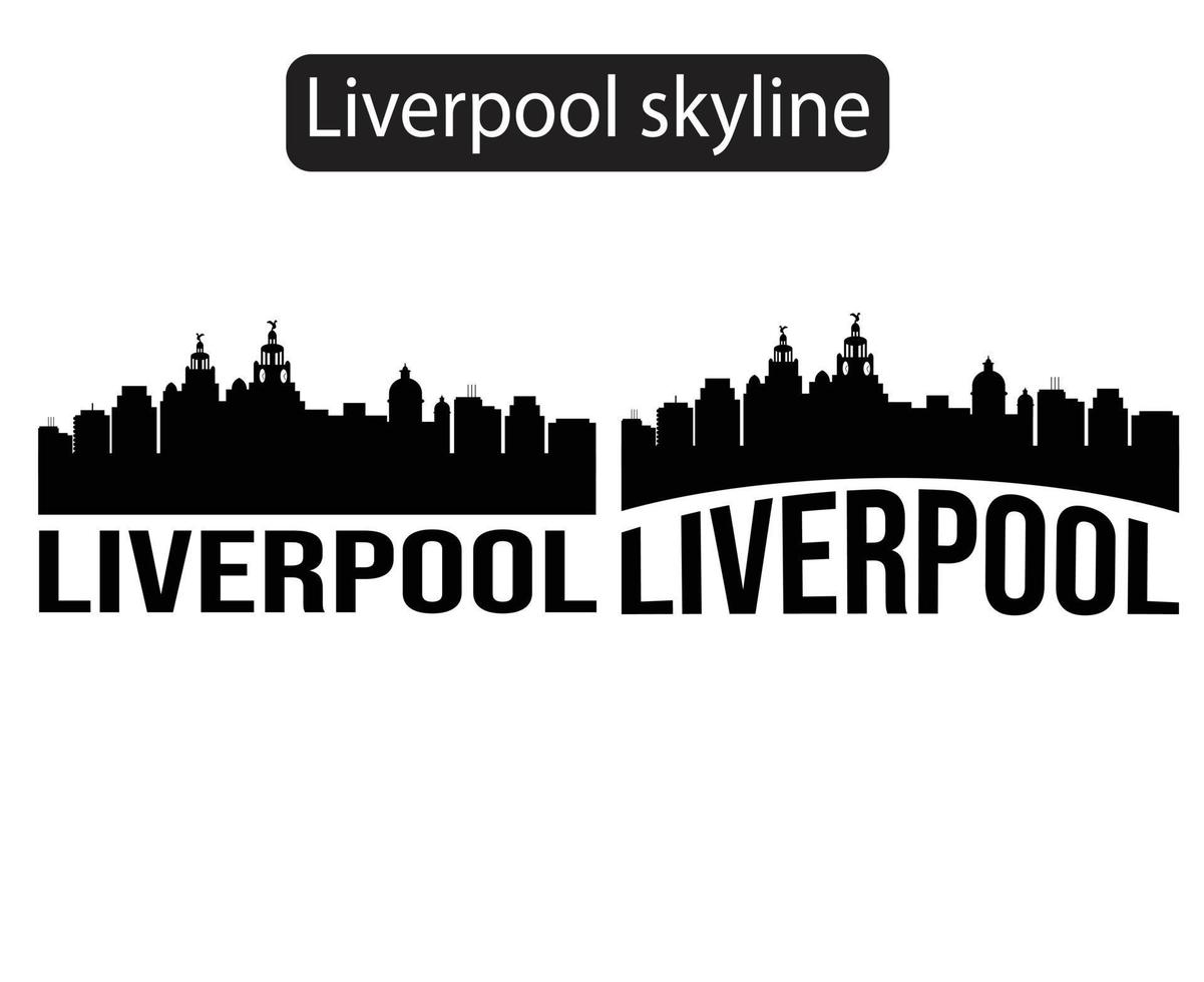 Ilustración de vector de silueta de horizonte de la ciudad de liverpool