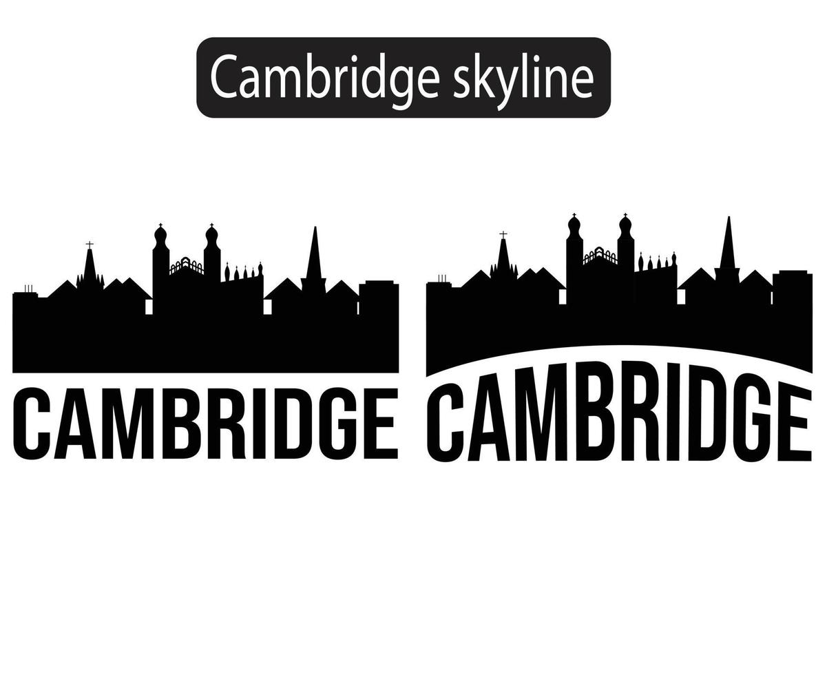 Cambridge city skyline silhouette vector illustration