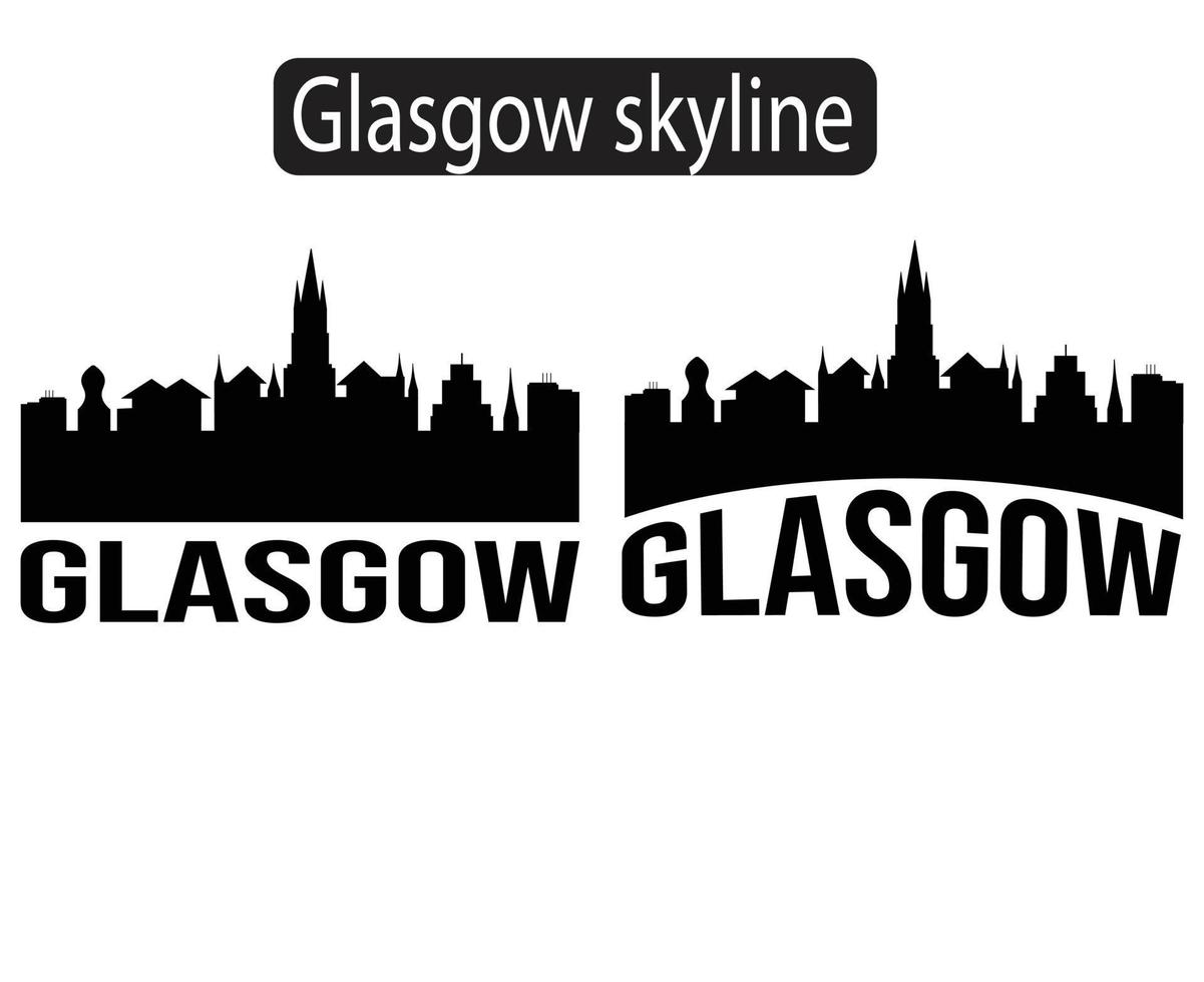 Glasgow city skyline silhouette vector illustration