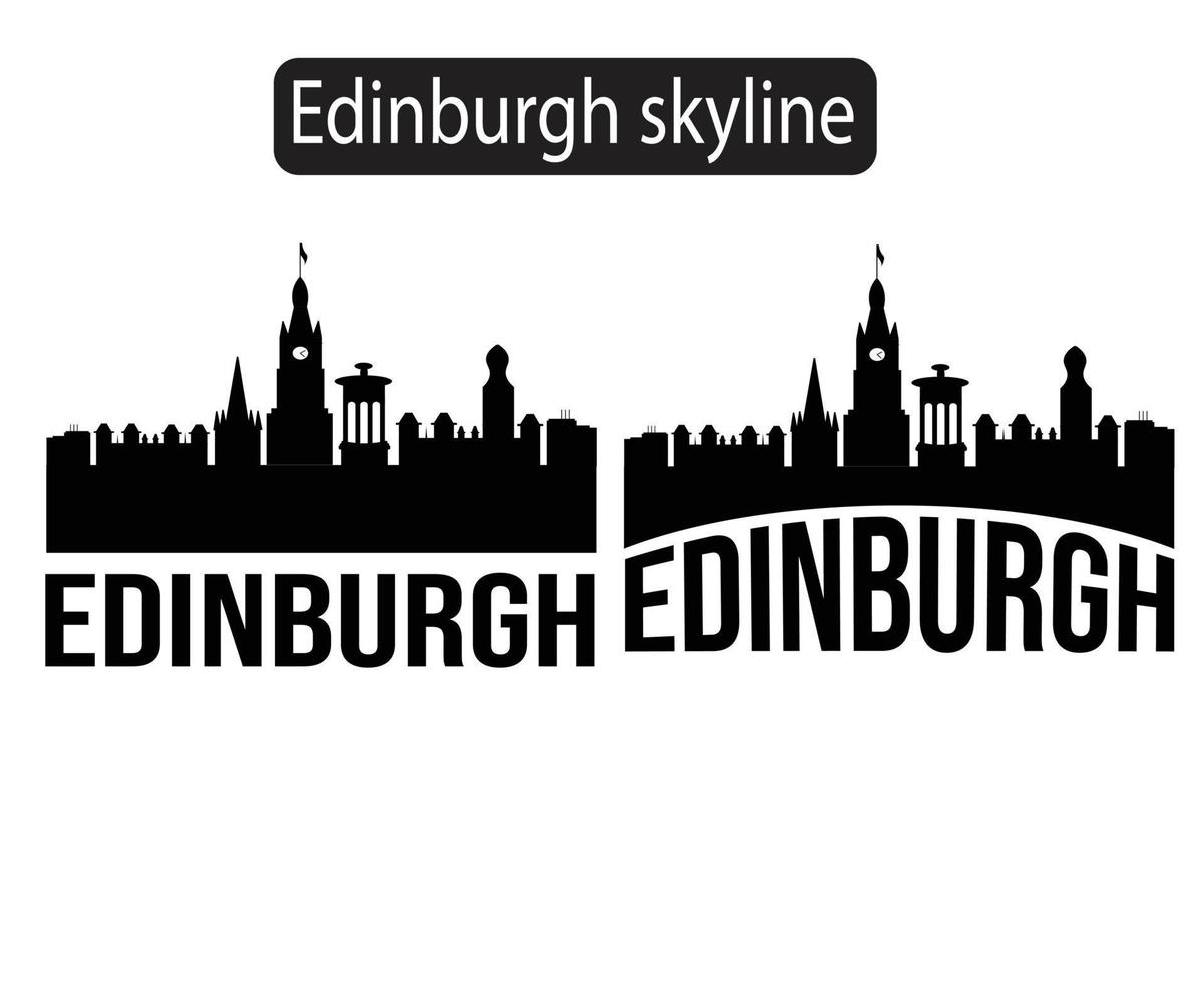 Ilustración de vector de silueta de horizonte de la ciudad de Edimburgo