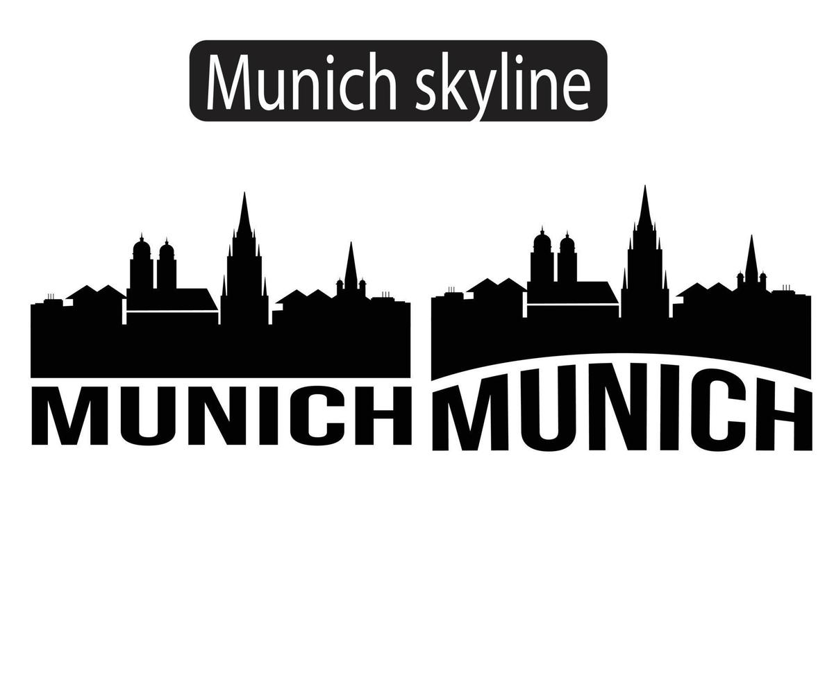 Munich city skyline silhouette vector illustration