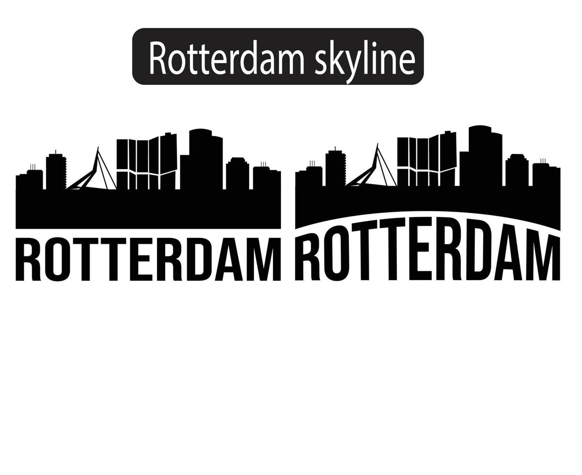 Rotterdam city skyline silhouette vector illustration