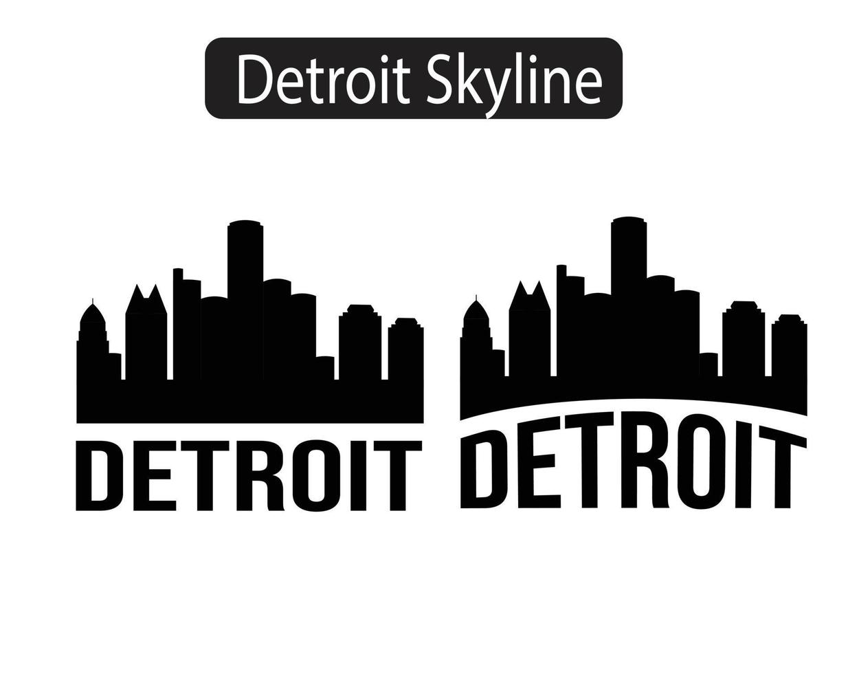 Detroit skyline silhouette vector illustration