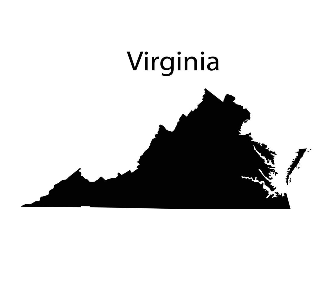 Virginia Map Silhouette in White Background vector