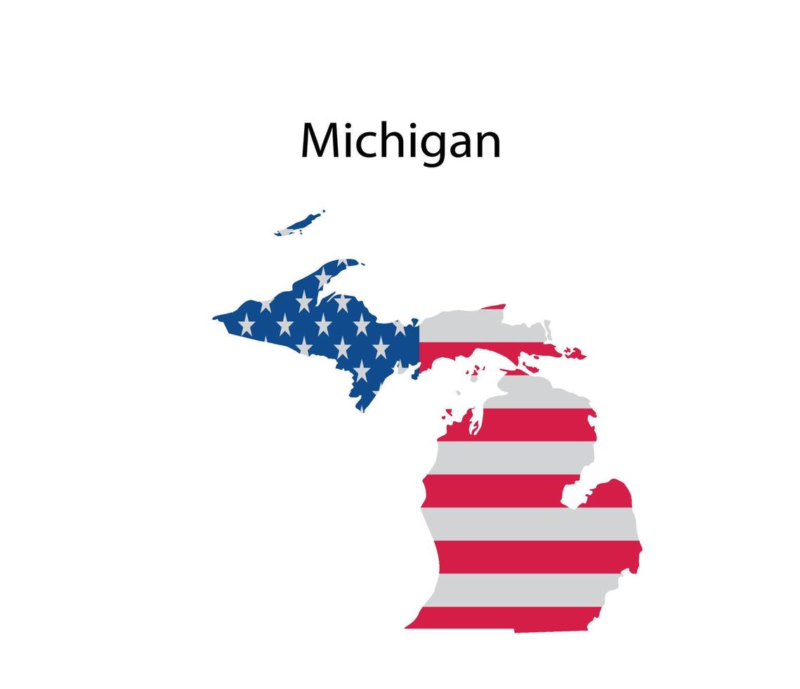 Michigan Map Illustration in White Background vector