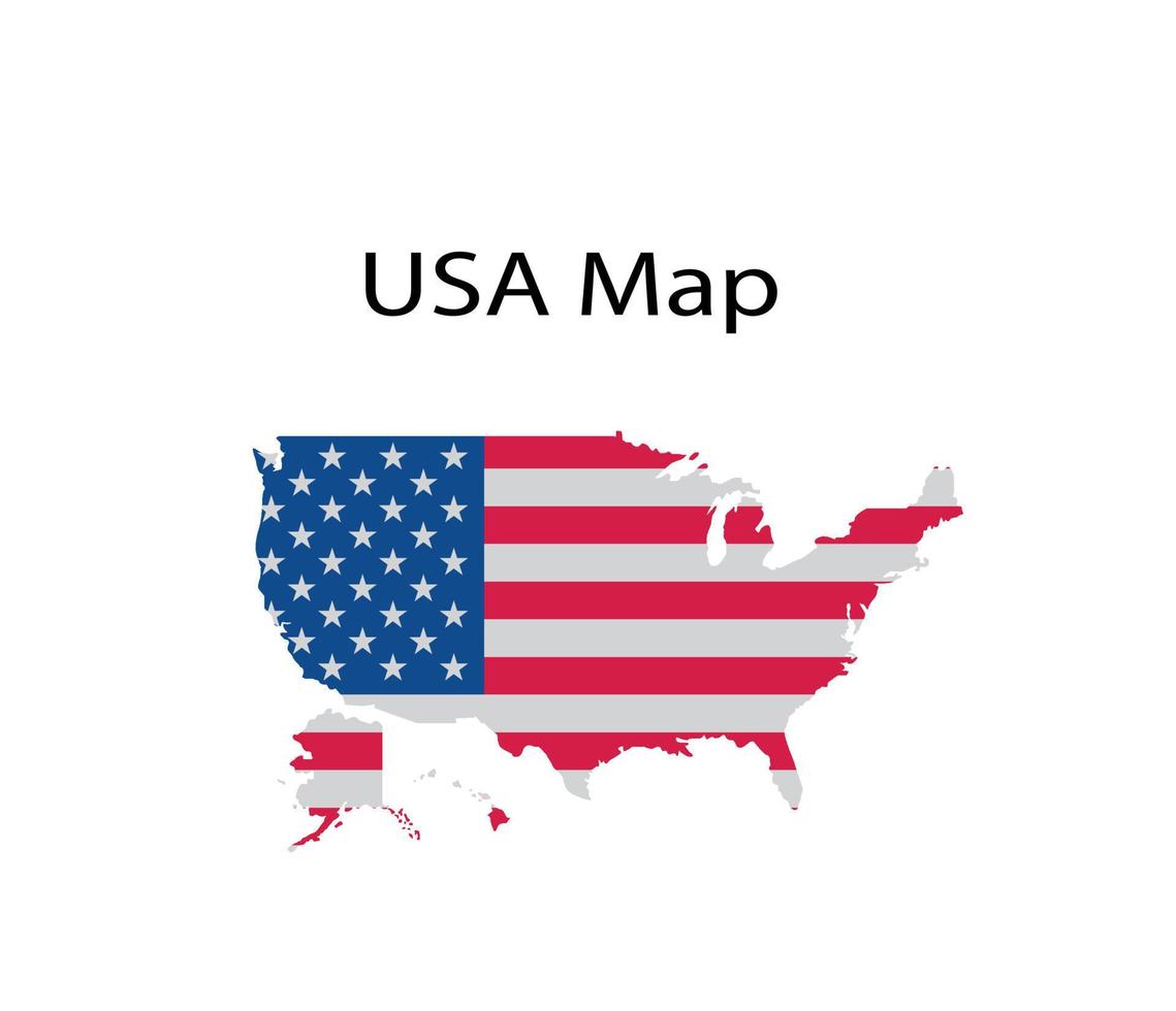 ilustración de mapa de estados unidos en fondo blanco vector