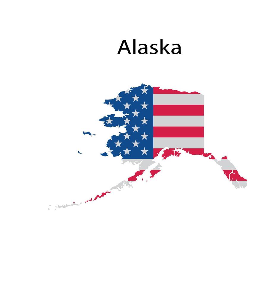 ilustración de mapa de alaska en fondo blanco vector