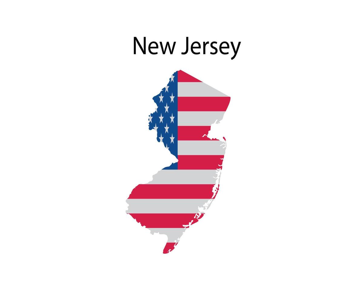 New Jersey Map Illustration in White Background vector