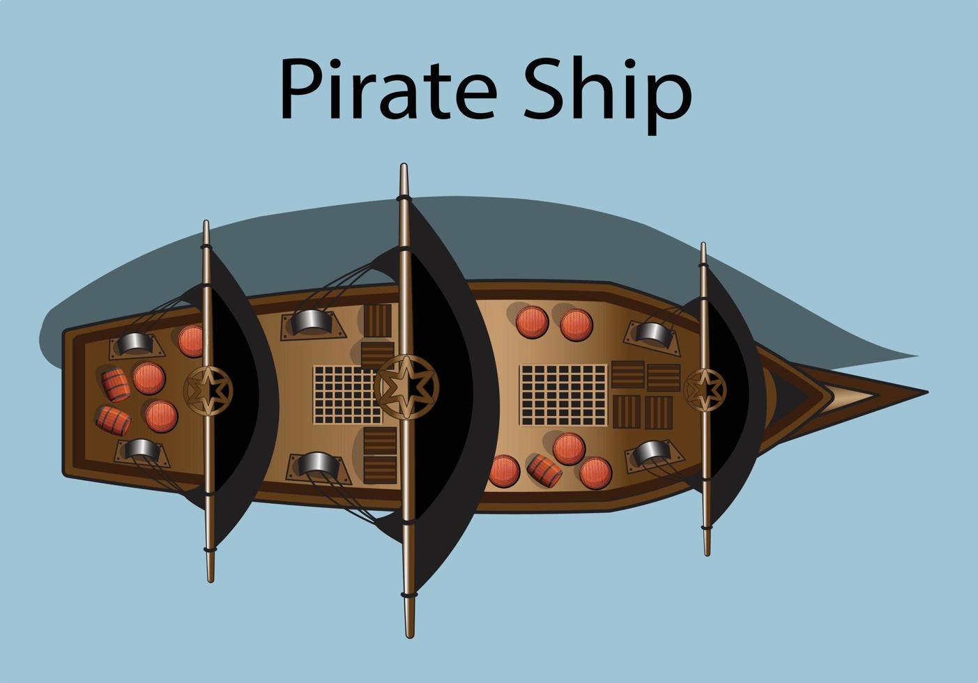 Pirate Ship Vector Illustration