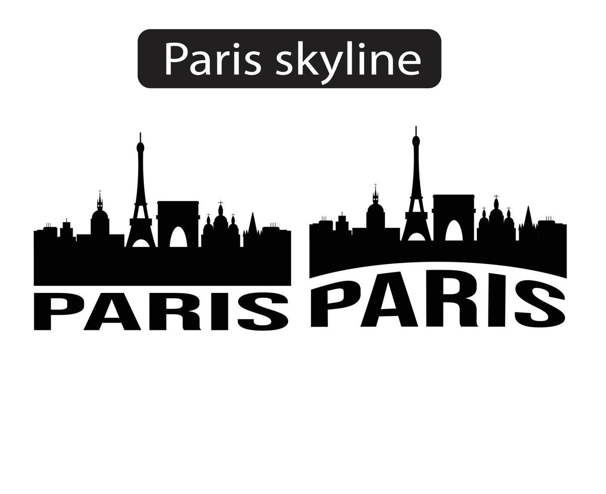 Paris city skyline silhouette vector illustration