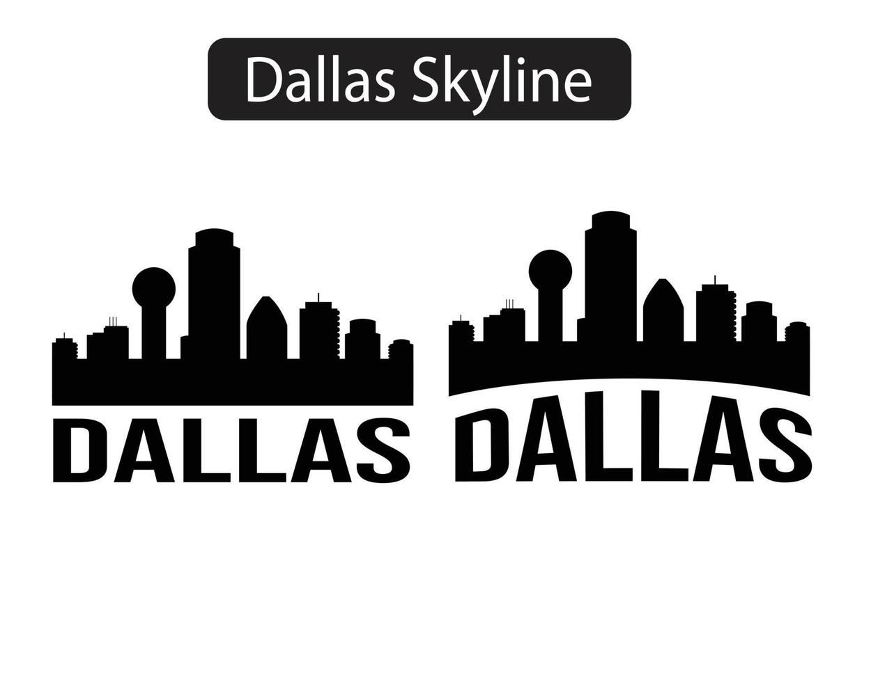 Dallas skyline silhouette vector illustration