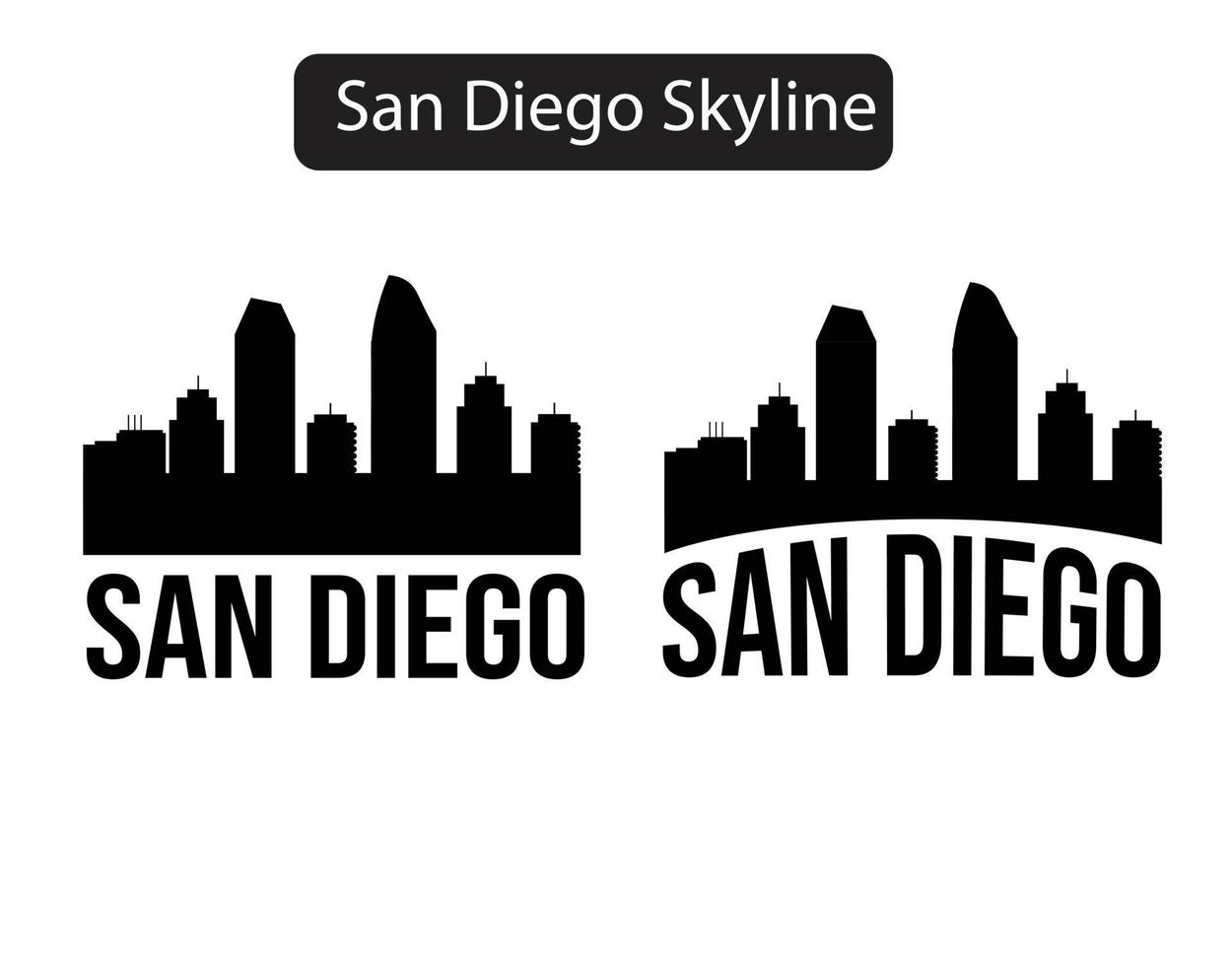 San Diego skyline silhouette vector illustration