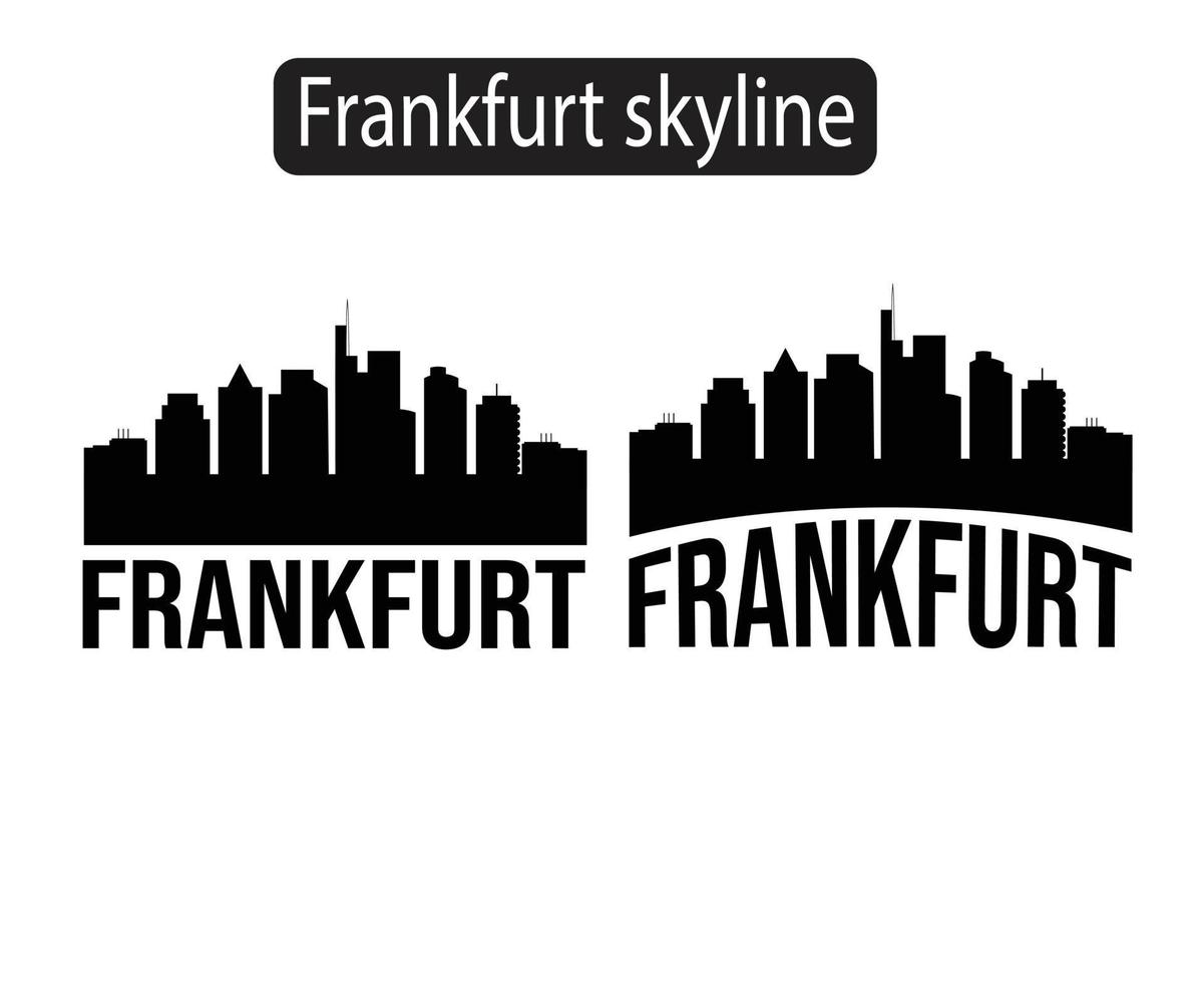 frankfurt, ciudad, contorno, silueta, vector, ilustración vector