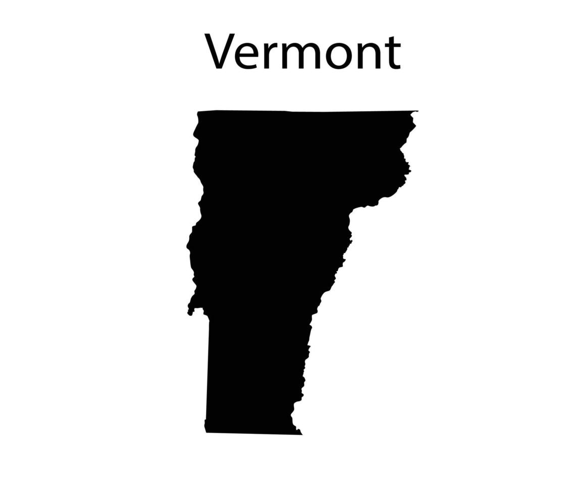 Vermont Map Silhouette in White Background vector