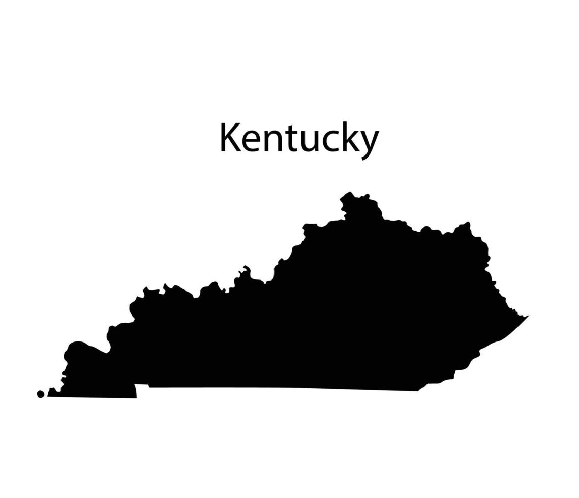 Kentucky mapa silueta en fondo blanco. vector