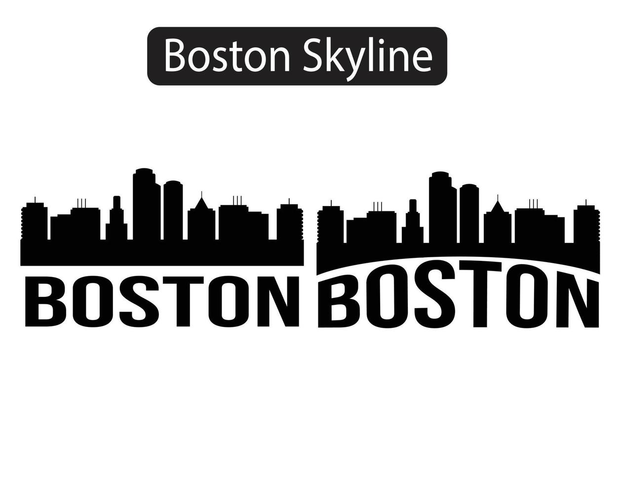 Boston skyline silhouette vector illustration