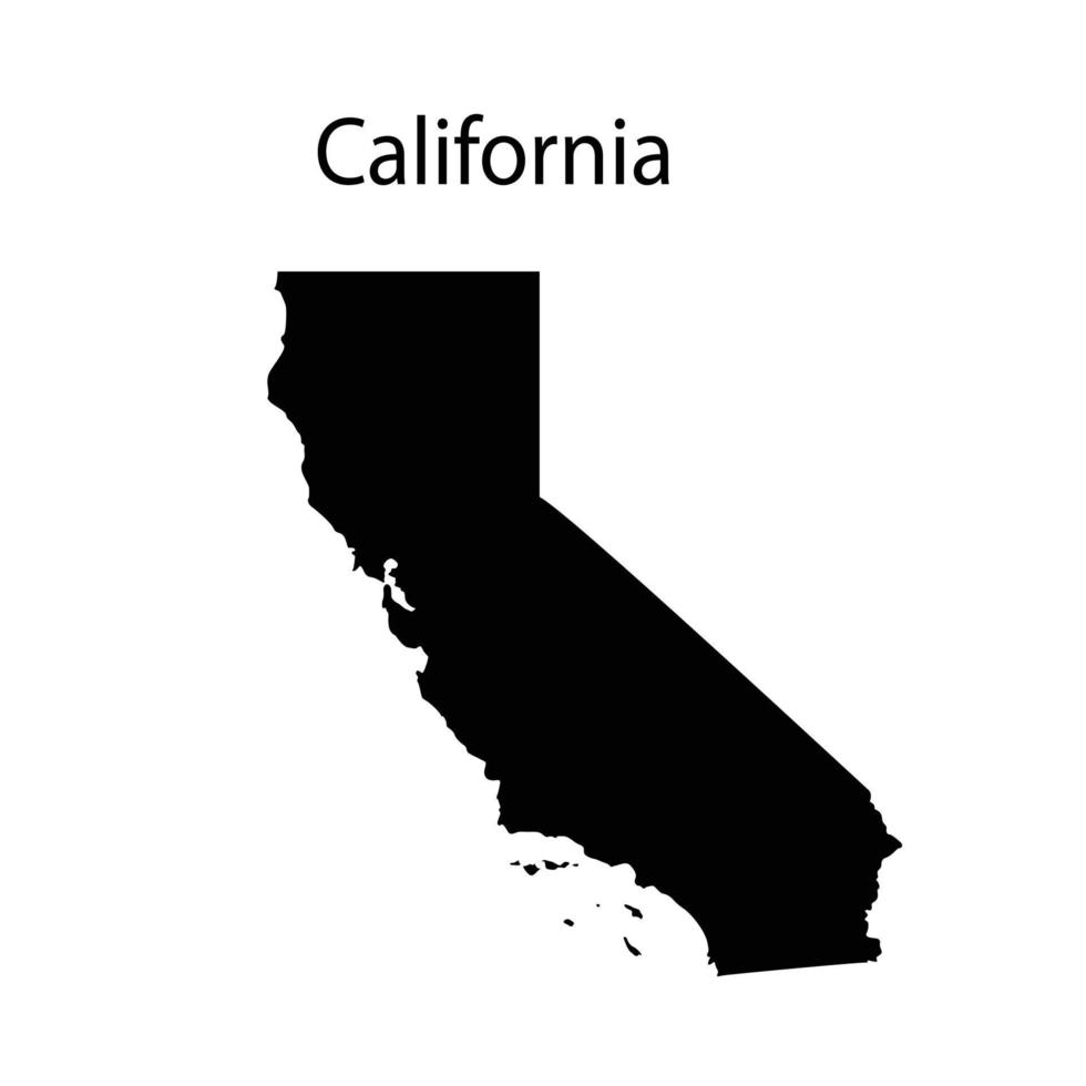 silueta de mapa de california en fondo blanco vector