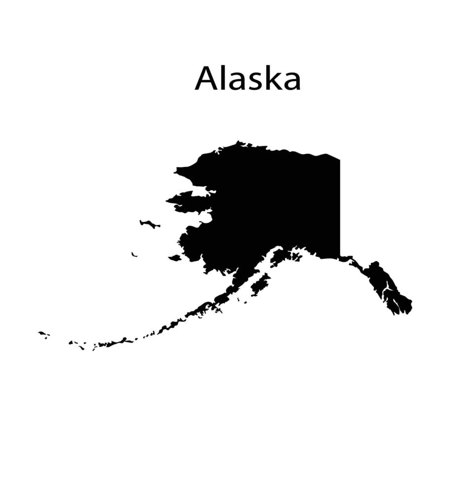 Alaska Map Silhouette in White Background vector