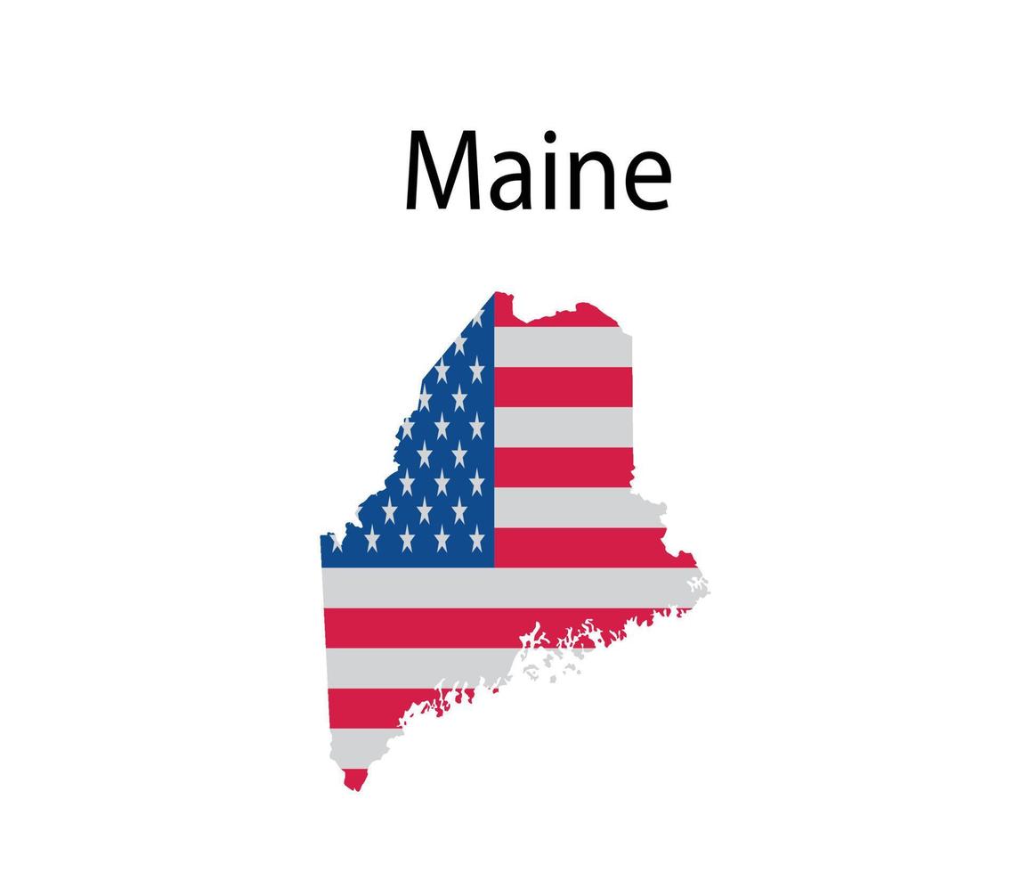 Maine Map Illustration in White Background vector