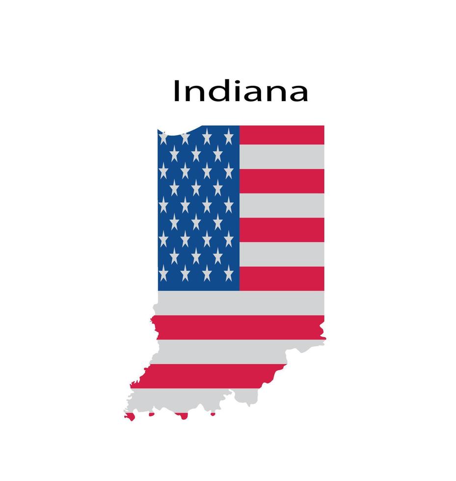 ilustración de mapa de indiana en fondo blanco vector