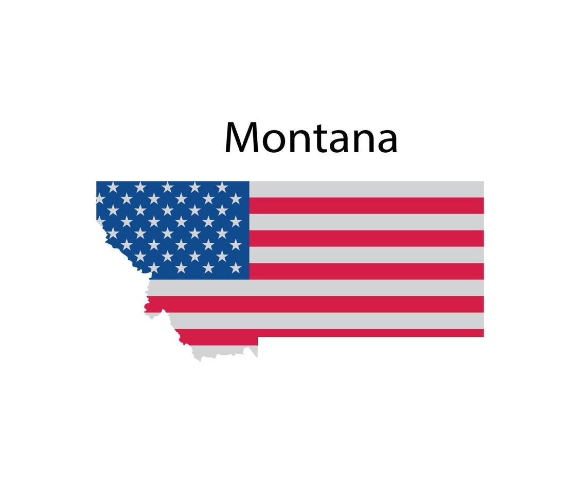 Montana Map Illustration in White Background vector
