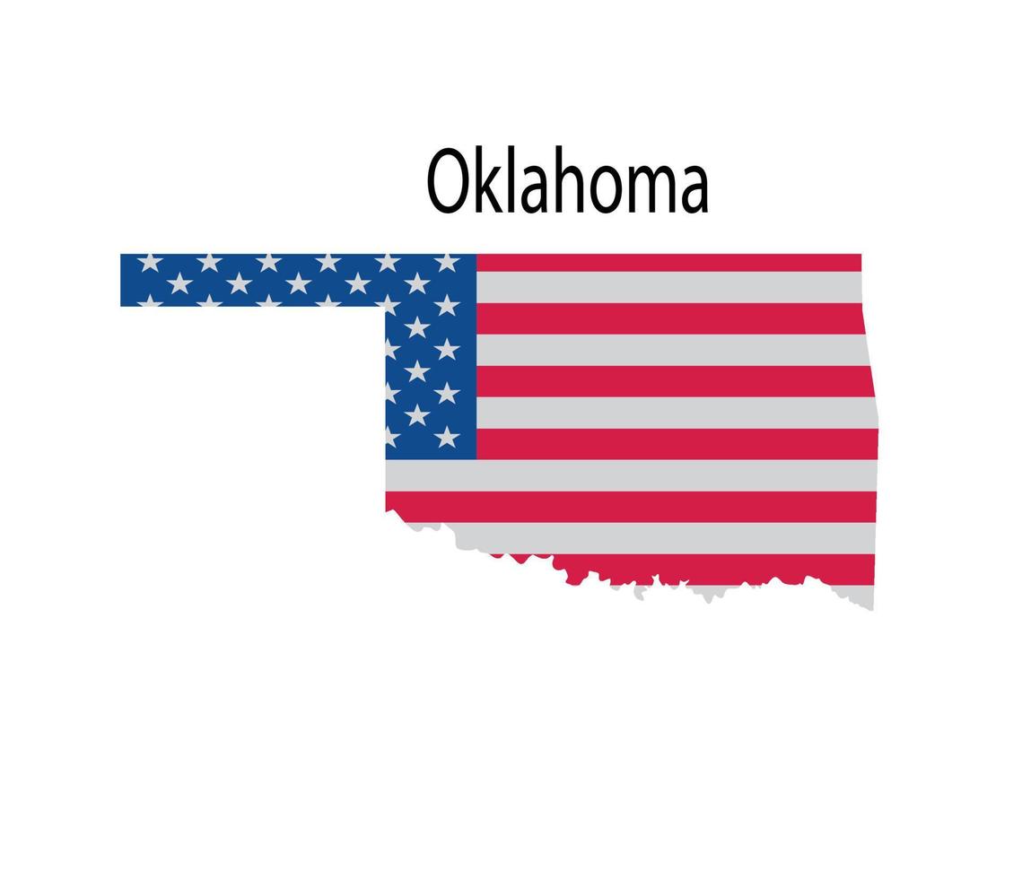 ilustración de mapa de oklahoma en fondo blanco vector