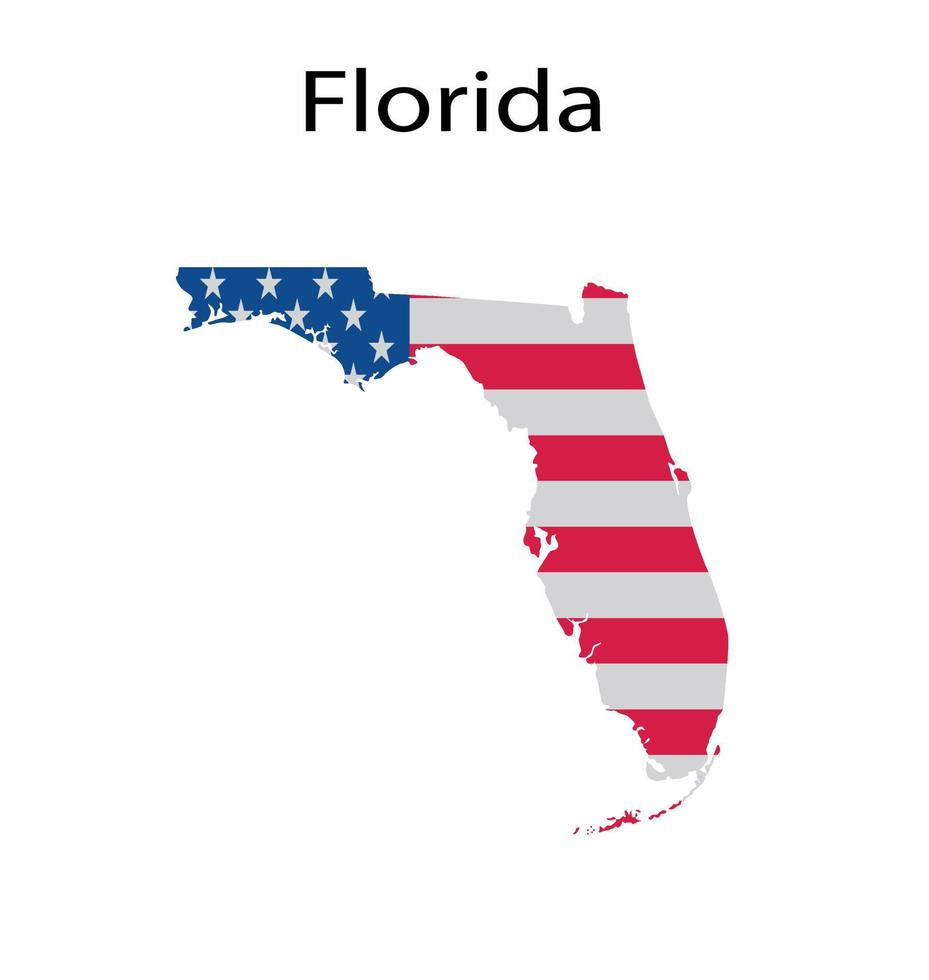 Florida Map Illustration in White Background vector