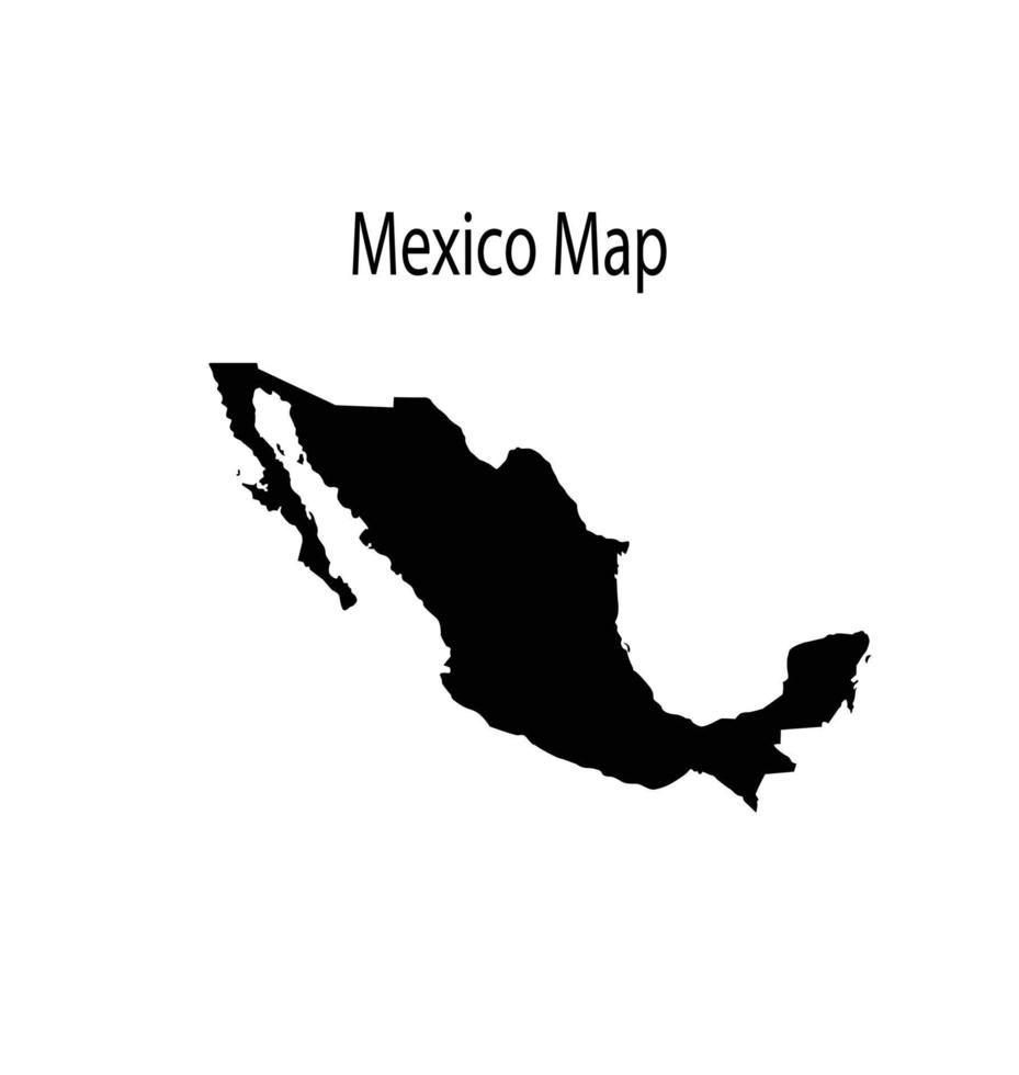 ilustración de silueta de mapa de méxico en fondo blanco vector