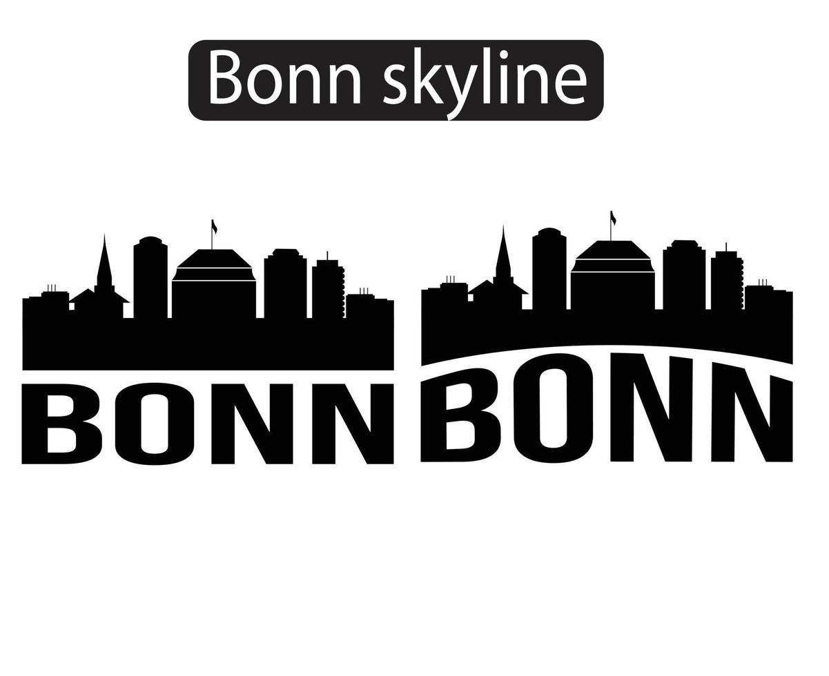 Ilustración de vector de silueta de horizonte de la ciudad de bonn