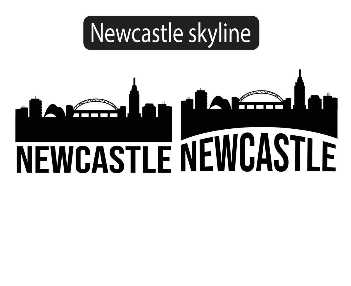 newcastle, ciudad, contorno, silueta, vector, ilustración vector