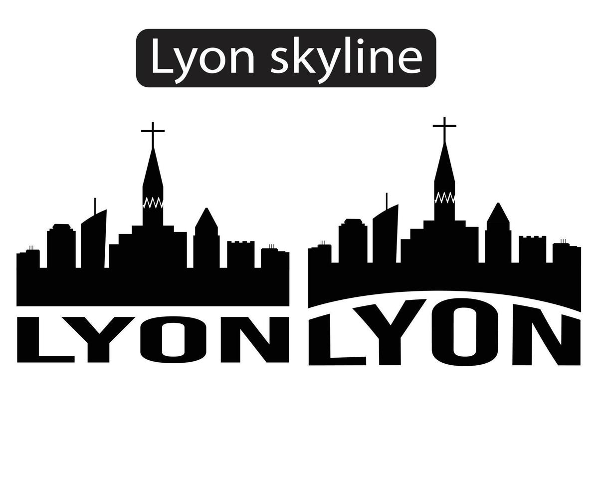 Lyon city skyline silhouette vector illustration