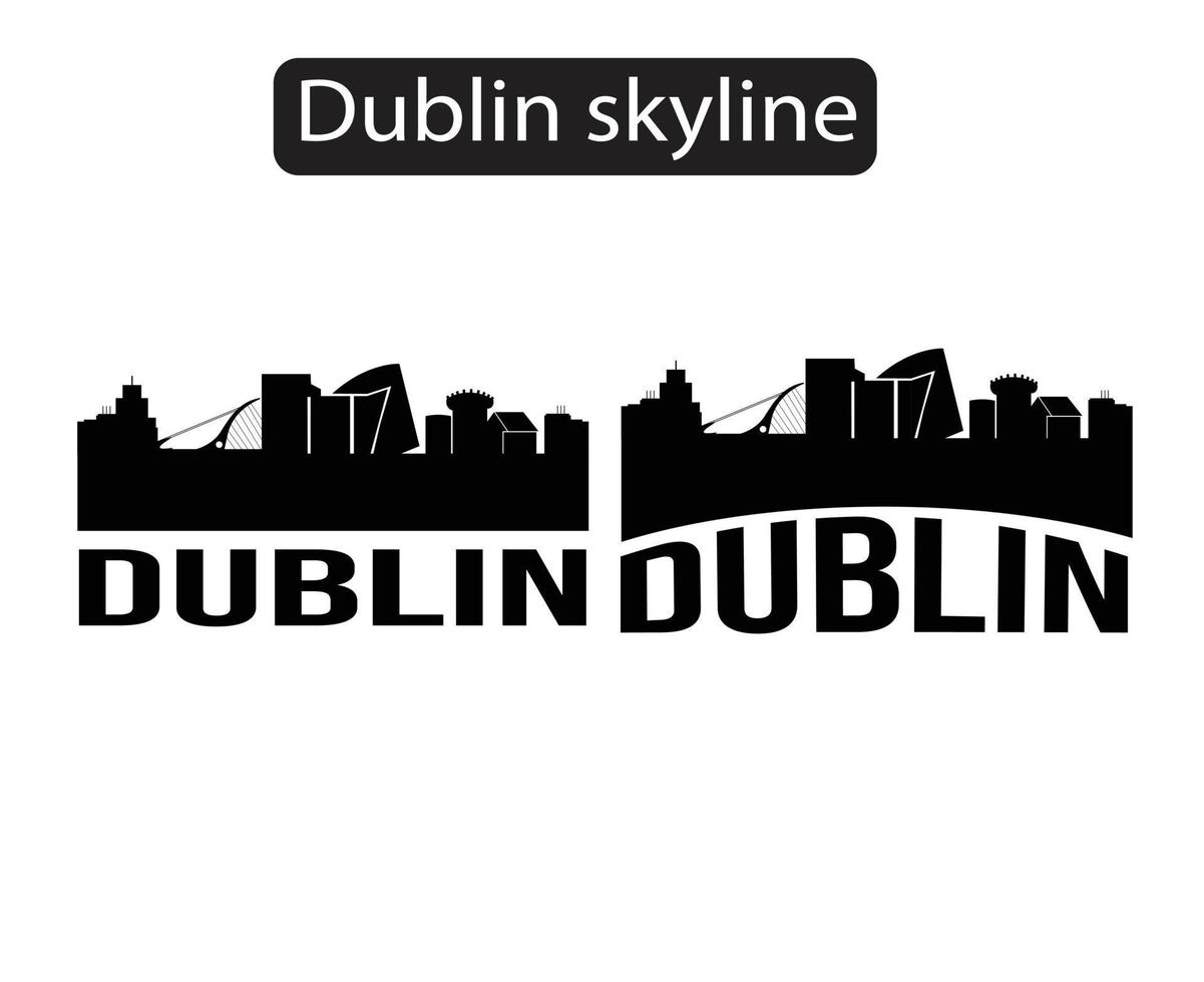Dublin city skyline silhouette vector illustration