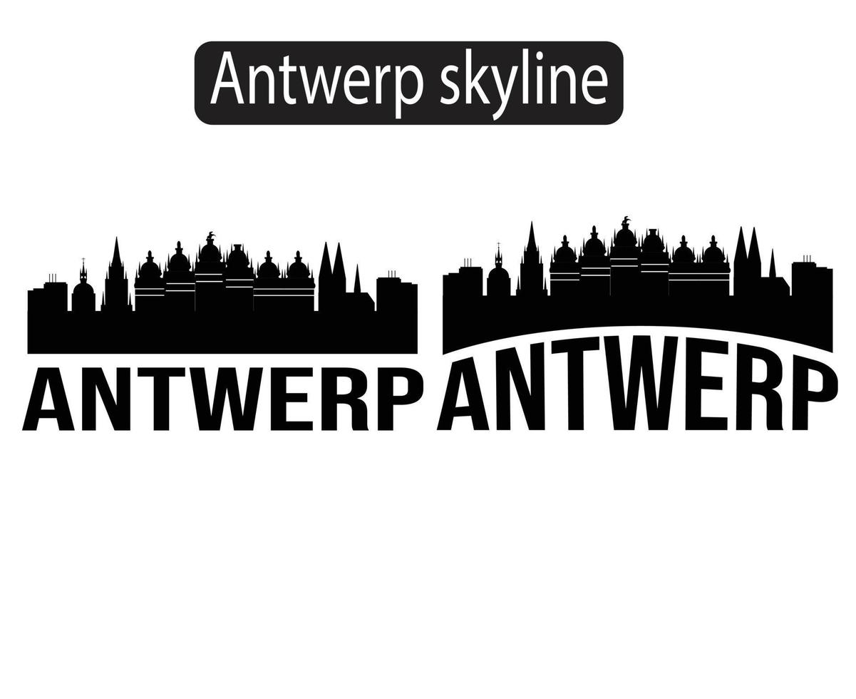 Antwerp city skyline silhouette vector illustration