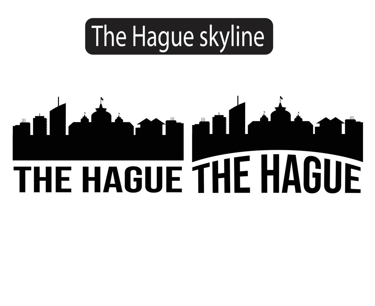 The Hague city skyline silhouette vector illustration