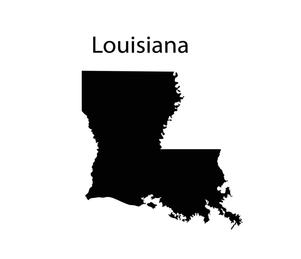 Louisiana Map Silhouette in White Background vector