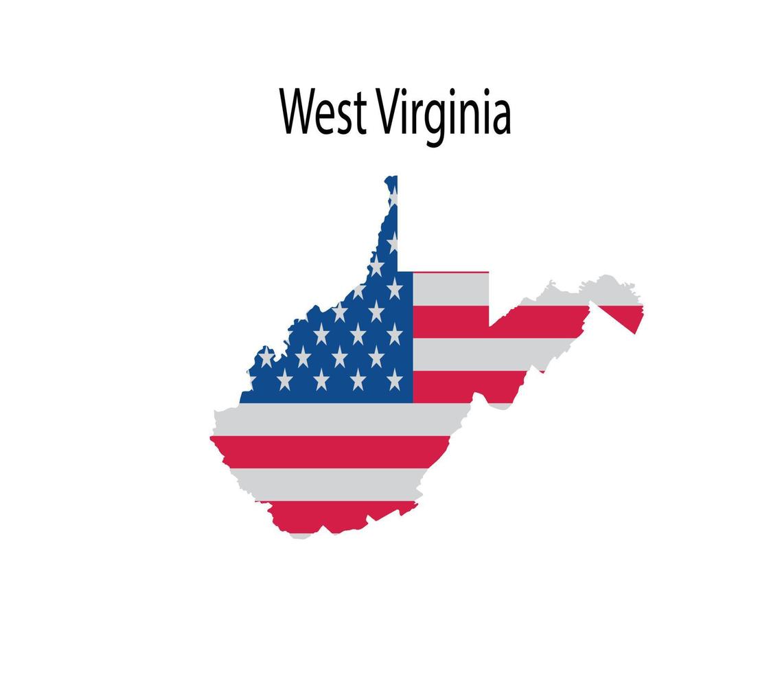 West Virginia Map Illustration in White Background vector