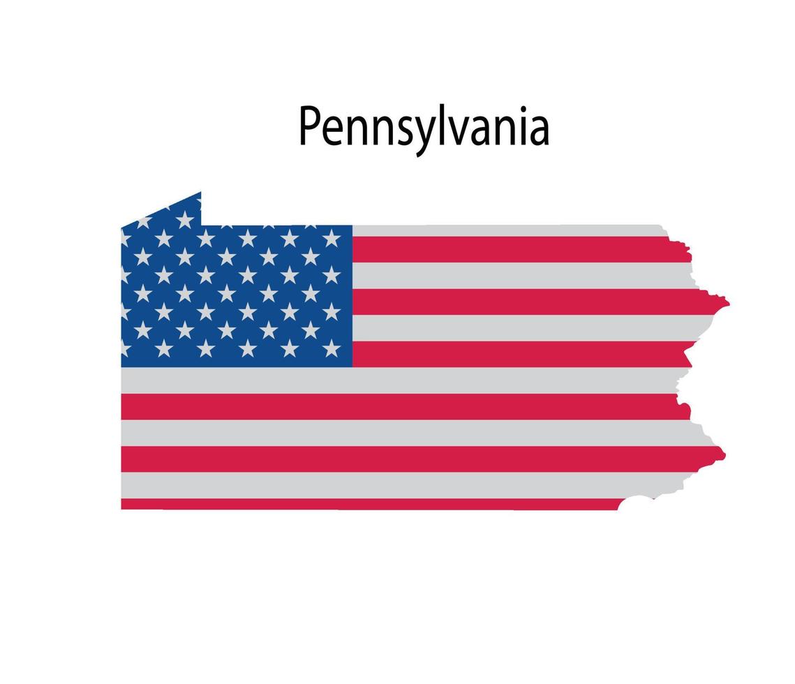 Pennsylvania Map Illustration in White Background vector