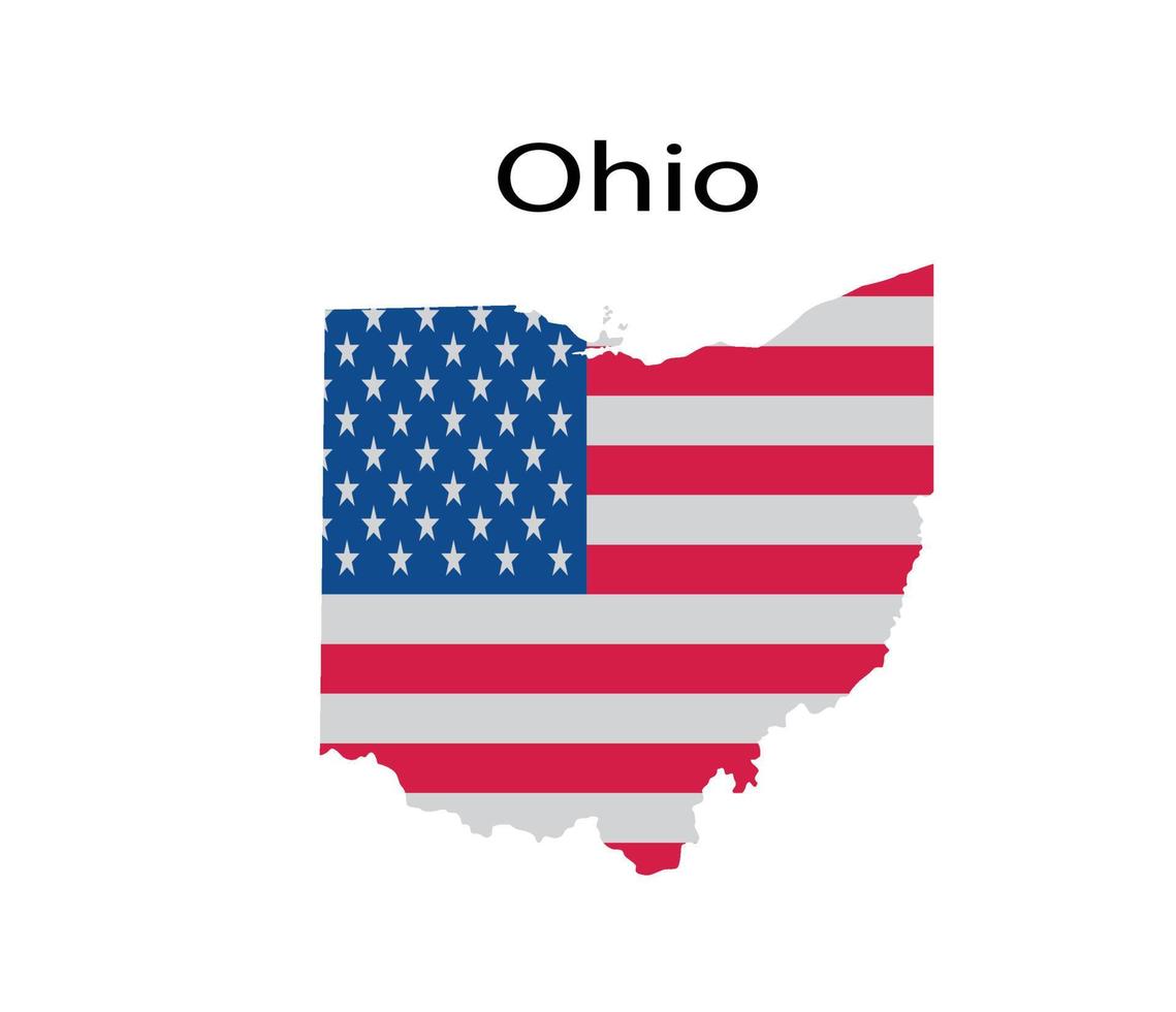 ilustración de mapa de ohio en fondo blanco vector