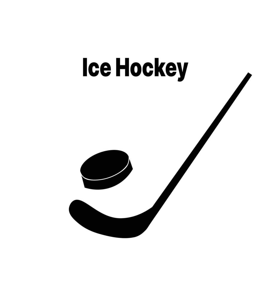 Ice Hockey Bat and Ball Icon Illustration vector