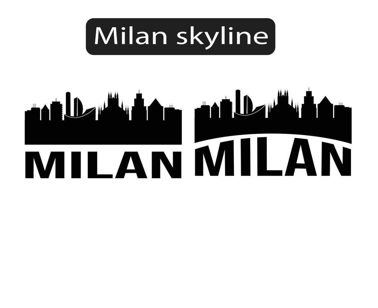 Milan skyline silhouette vector illustration