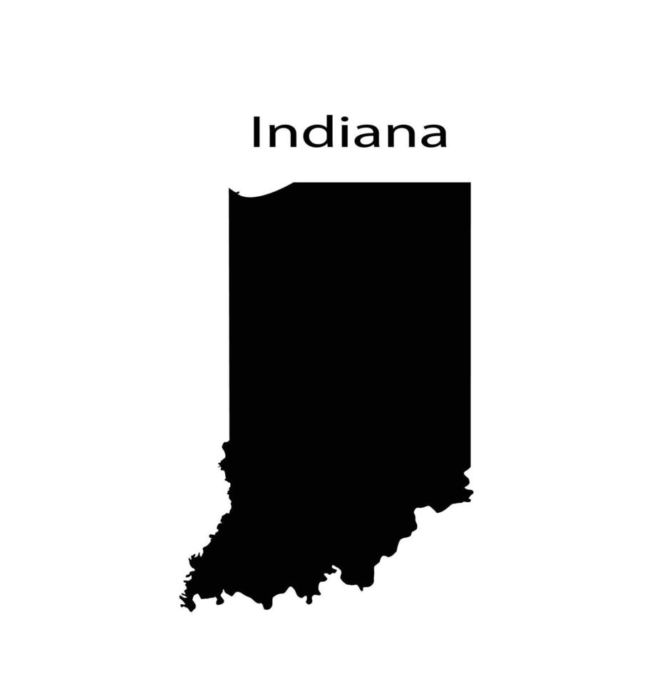 silueta de mapa de indiana en fondo blanco vector