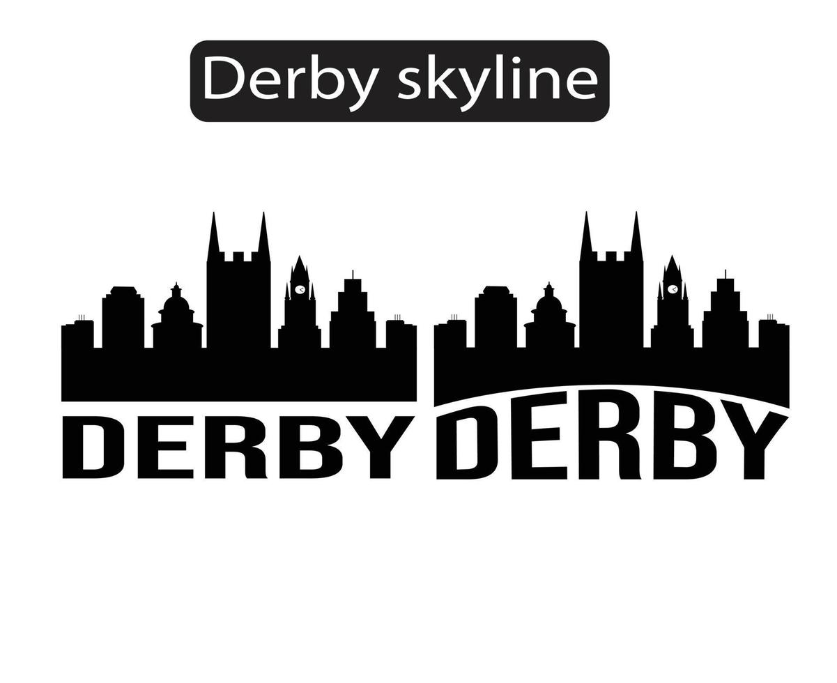 Derby city skyline silhouette vector illustration