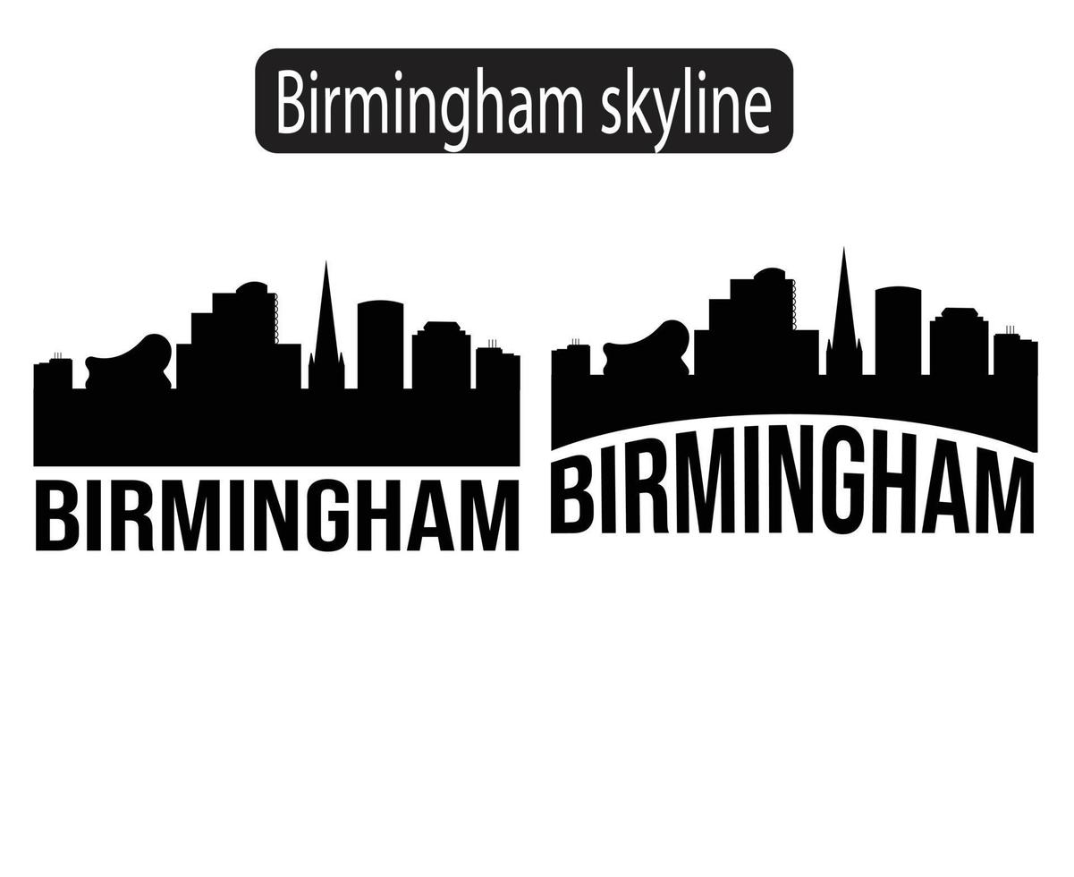 Ilustración de vector de silueta de horizonte de la ciudad de Birmingham