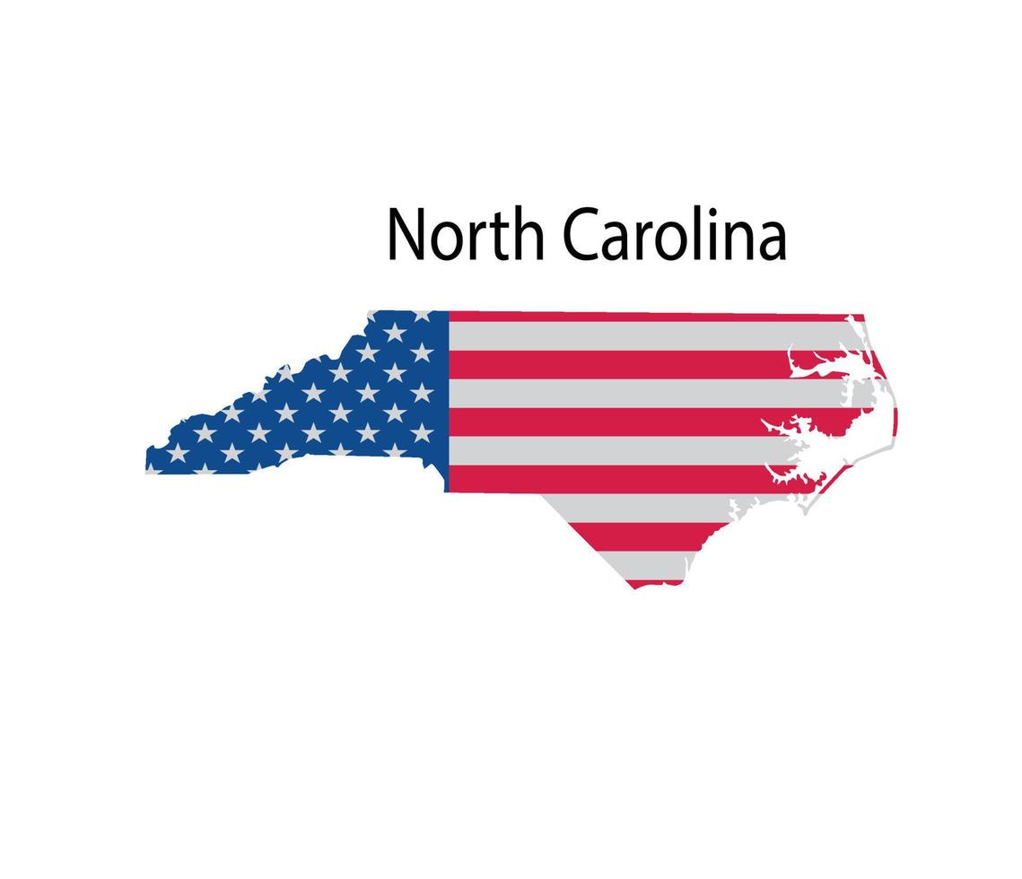 North Carolina Map Illustration in White Background vector